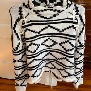 Sweater with western pattern Cream and Black.